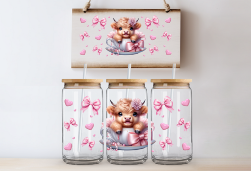UV DTF Wrap- Highland Cow Teacup