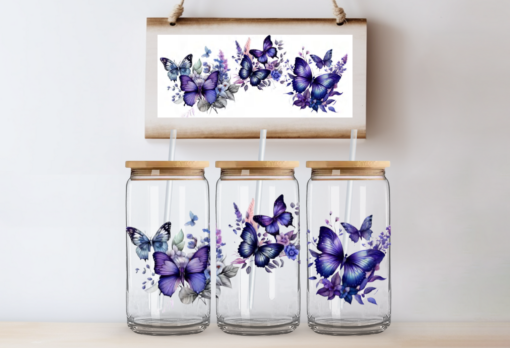 UV DTF Wrap- Dark Purple Butterflies
