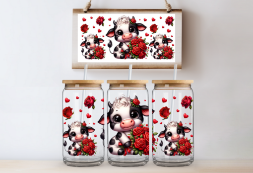 UV DTF Wrap- Highland Cow Roses
